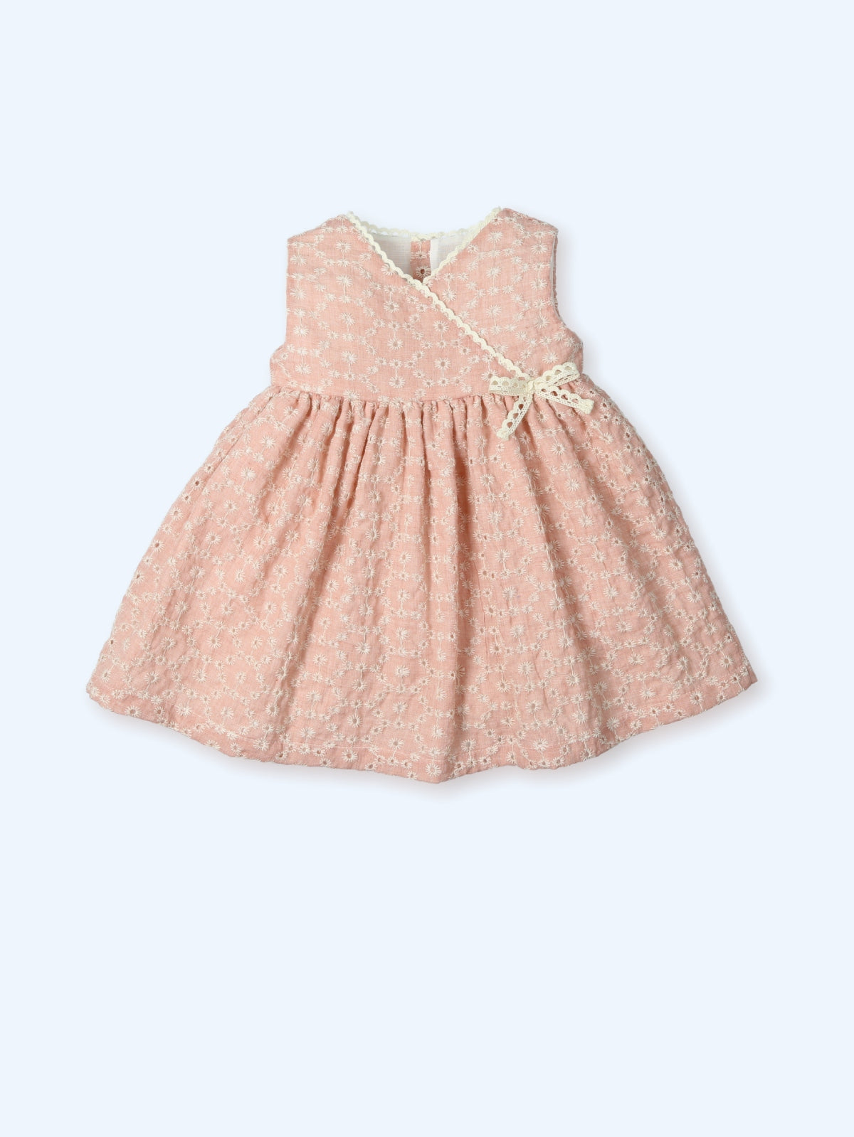 Vestido con tejido bordado flores FLORAL RUSTIK 0105V - MAC ILUSIÓN