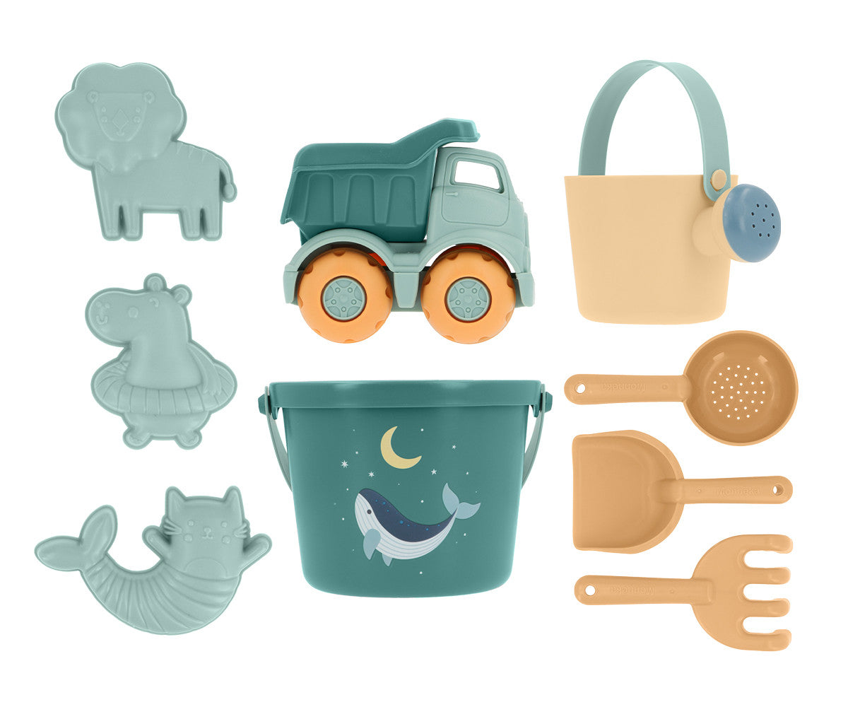Set de Juguetes de Playa Whale Teal — Monnëka