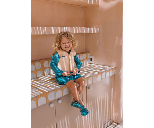 Camiseta Protección Solar Manga Larga Whale Teal — Monnëka