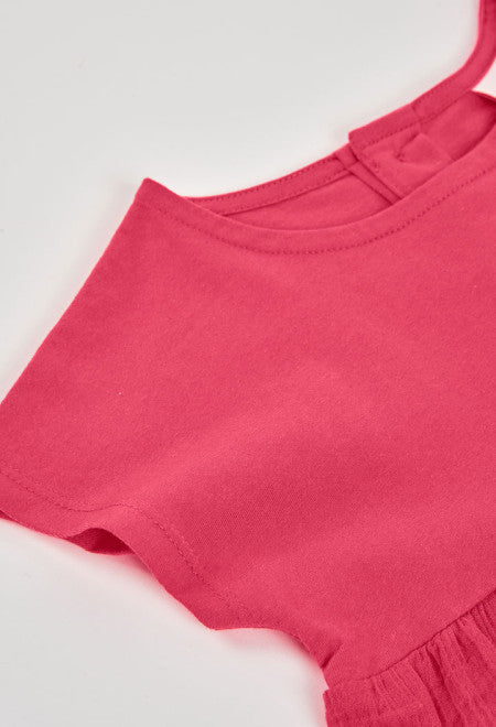 Camiseta punto combinada de niña