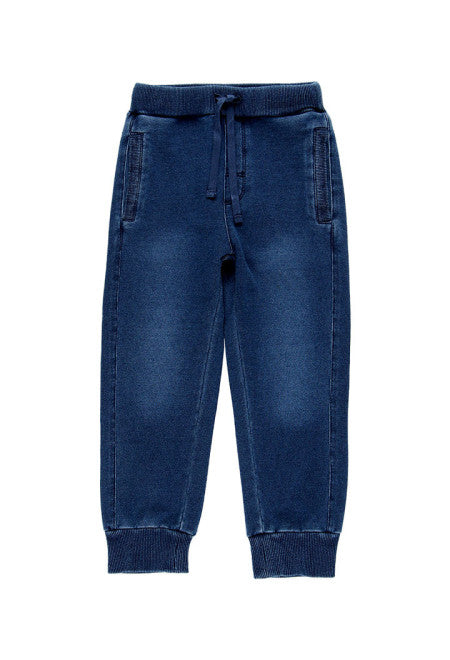 Pantalón felpa denim de niño