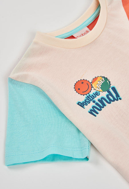 Camiseta punto tricolor de niño