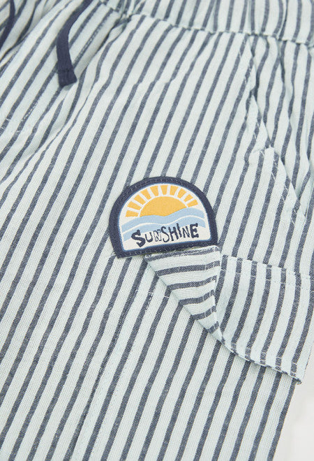 Bermudas popelín listadas de niño