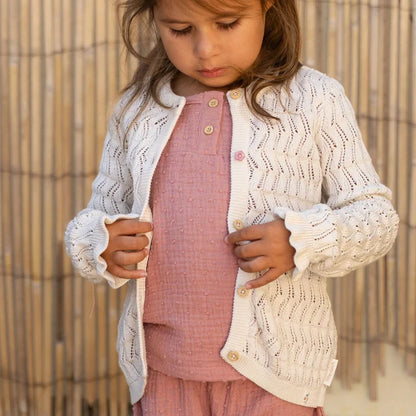 Cardigan de punto Creme — Little Dutch