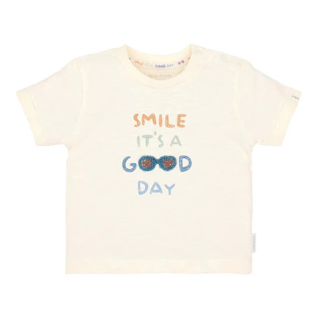 Camiseta manga corta niño Creme — Little Dutch