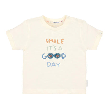 Camiseta manga corta niño Creme — Little Dutch