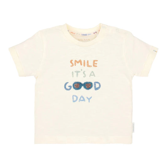 Camiseta manga corta niño Creme — Little Dutch