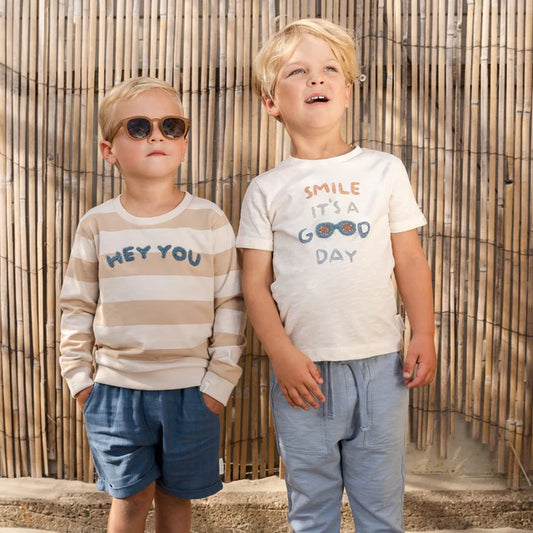 Camiseta manga corta niño Creme — Little Dutch
