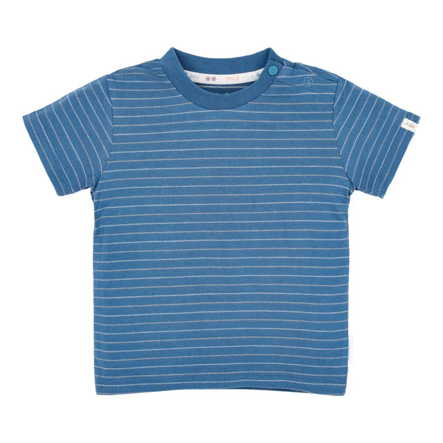Camiseta manga corta Indigo Stripe — Little Dutch