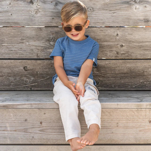 Camiseta manga corta Indigo Stripe — Little Dutch