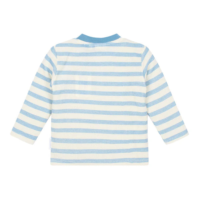Camiseta manga larga Steel Blue Stripe — Little Dutch