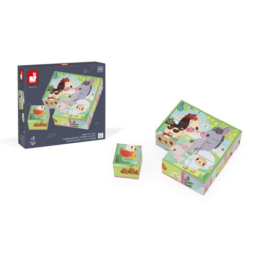 GRANJA - 9 CUBOS DE CARTÓN ANIMALES DE LA GRANJA – Janod