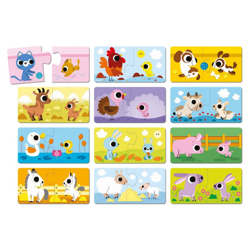 PUZLES PADRES Y BEBÉS ANIMALES – Janod