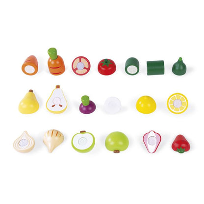 MAXI SET DE FRUTAS Y VERDURAS VELCRO – Janod