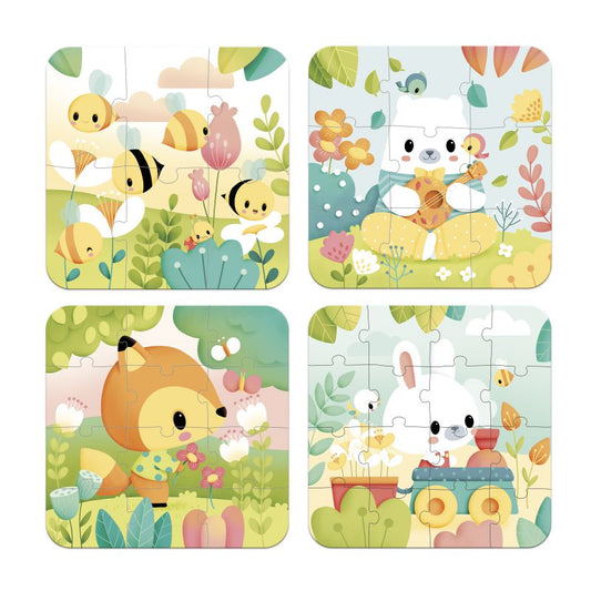 PUZLE- 4 PUZLES (6, 9, 12, 16 PIEZAS) – Janod