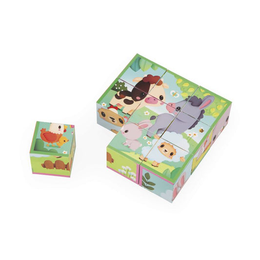 GRANJA - 9 CUBOS DE CARTÓN ANIMALES DE LA GRANJA – Janod
