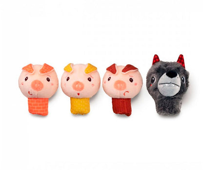 Marionetas de Dedo El Lobo y los tres cerditos - Lilliputiens