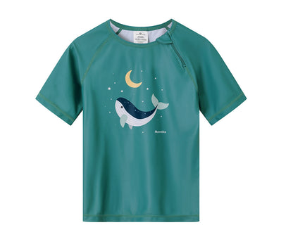 Camiseta Protección Solar Whale Teal — Monnëka