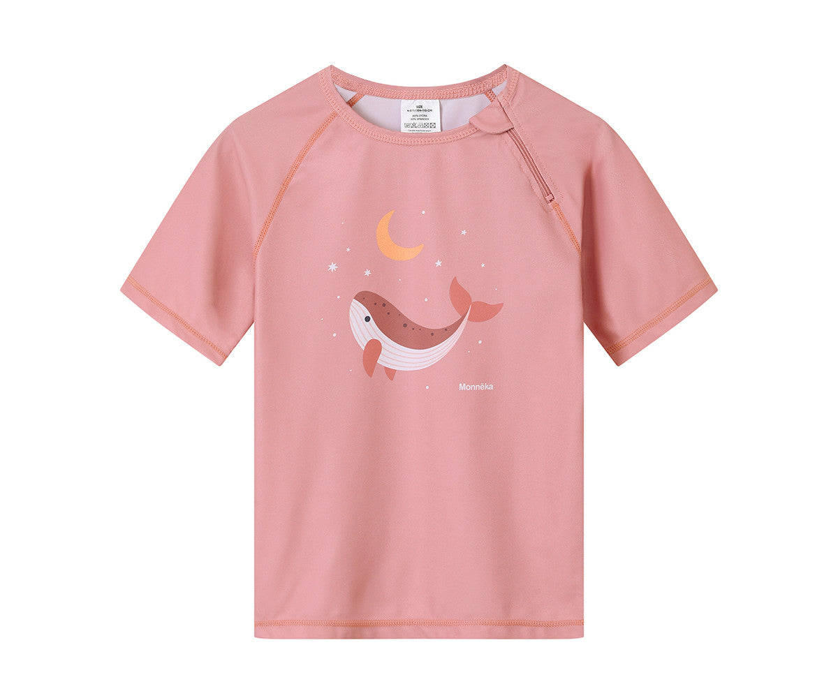 Camiseta Protección Solar Whale Pink — Monnëka