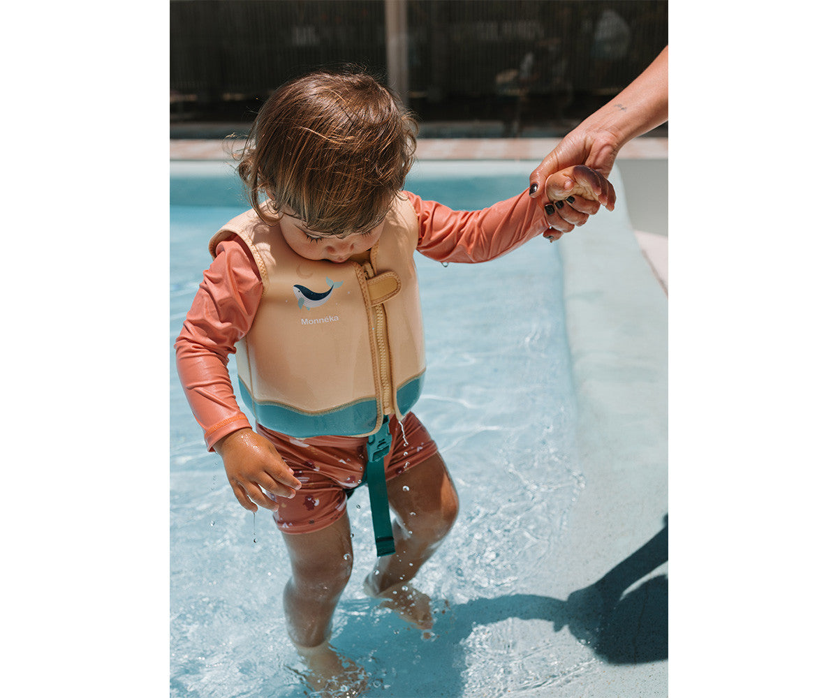 Chaleco Flotador Aprendizaje Whale Teal — Monnëka