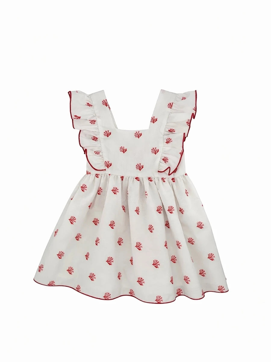 Vestido Reef corales tirantes con espalda descubierta y lazada de rayas - Eve Children