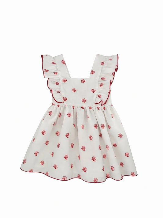 Vestido Reef corales tirantes con espalda descubierta y lazada de rayas - Eve Children