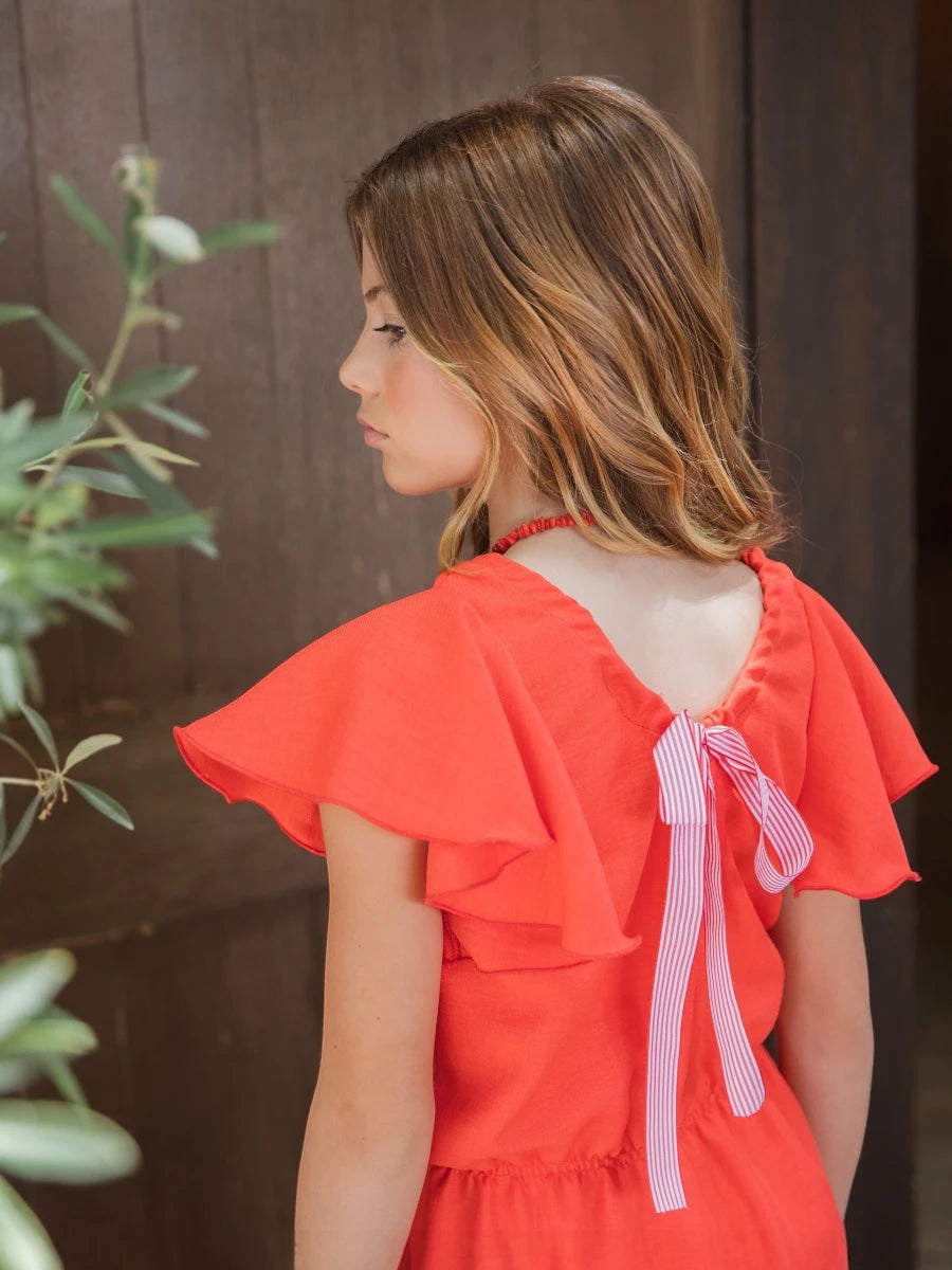 Mono Reef engomado cintura camal ancho y lazada espalda - Eve Children
