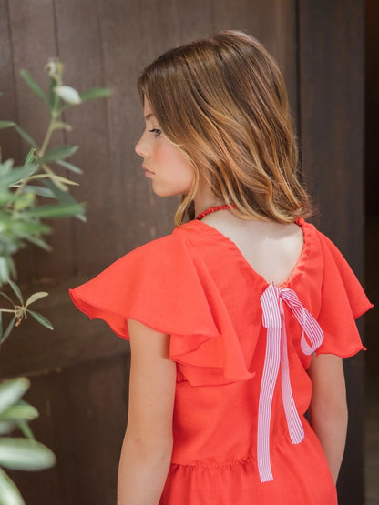 Mono Reef engomado cintura camal ancho y lazada espalda - Eve Children