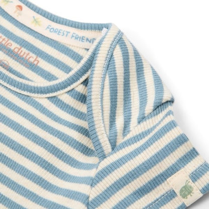 Body manga corta Stone Blue Stripe — Little Dutch
