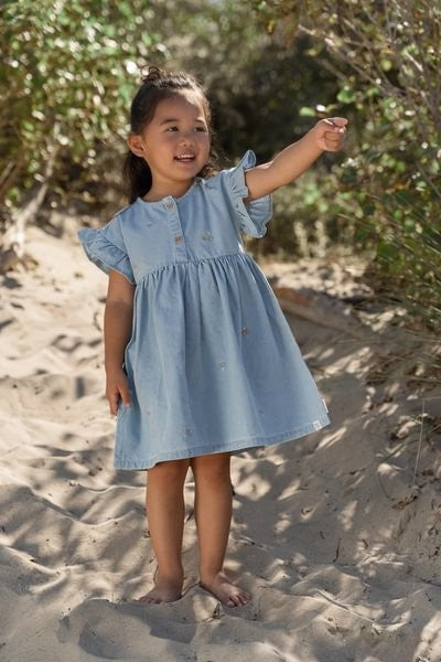 Vestido manga corta Denim — Little Dutch