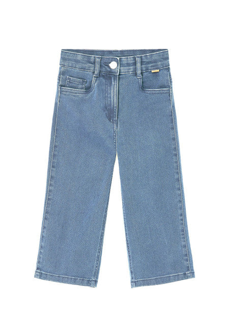 Pantalón denim elástico de niña