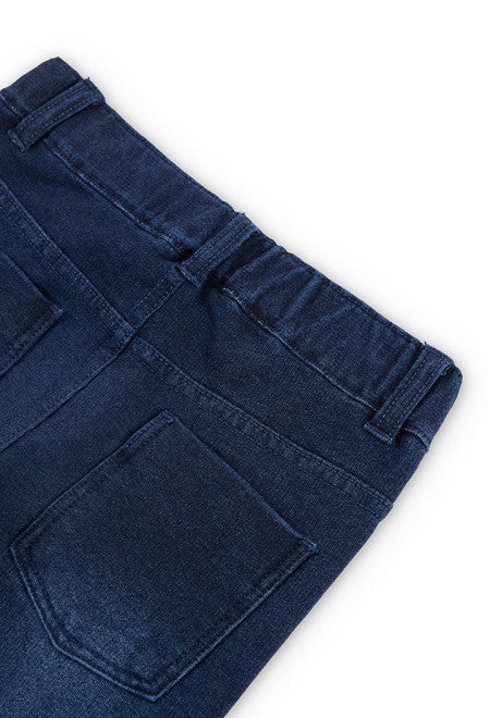 Pantalón felpa denim de niña