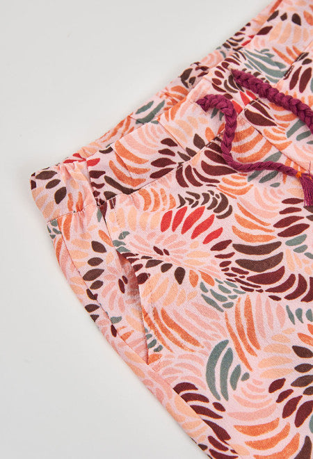 Pantalón crepe estampado de niña