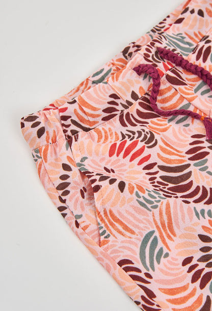 Pantalón crepe estampado de niña
