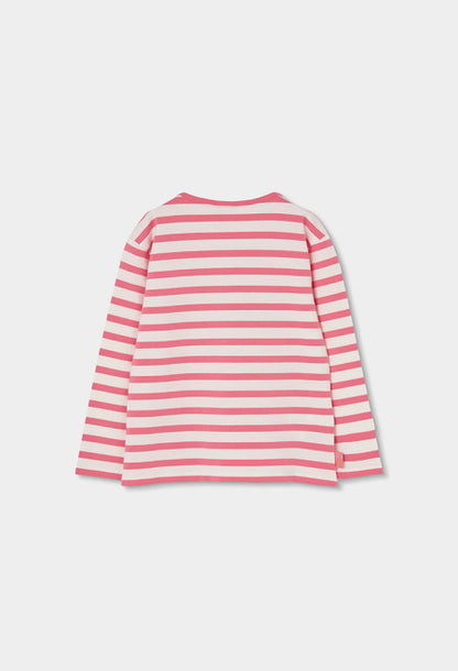 Camiseta punto listada de niña