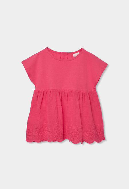 Camiseta punto combinada de niña