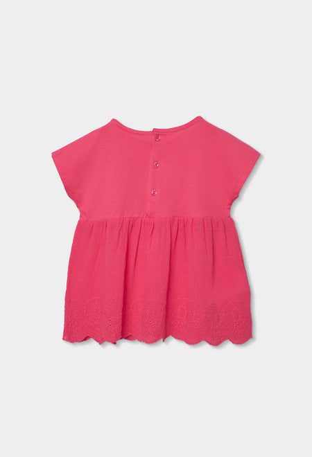 Camiseta punto combinada de niña