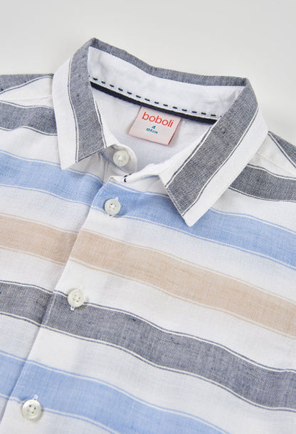 Camisa lino listada de niño