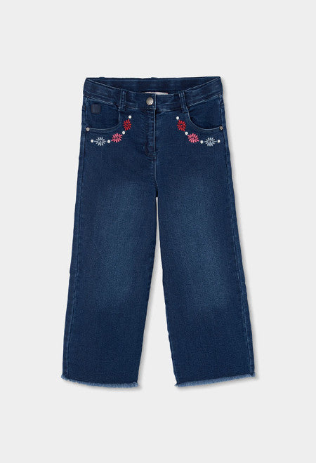 Pantalón denim punto de niña