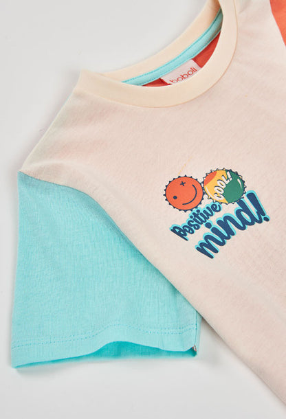 Camiseta punto tricolor de niño