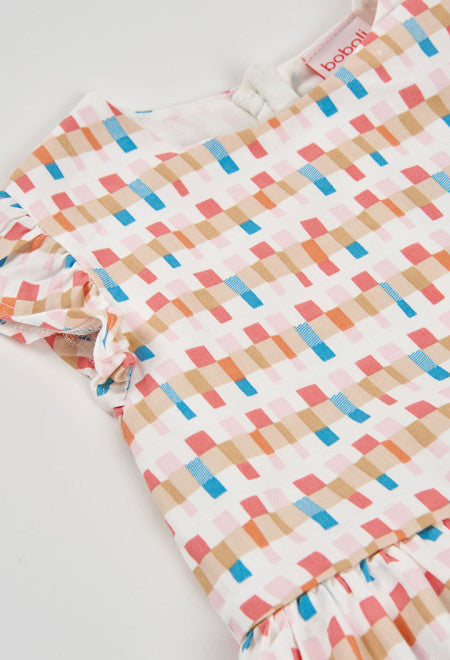 Vestido satén "cenefas" de niña