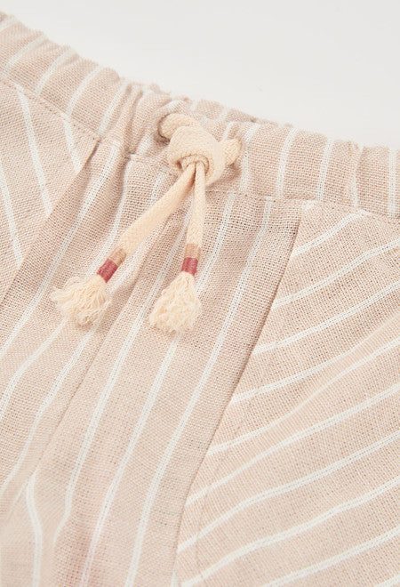 Bermudas lino listada de niña