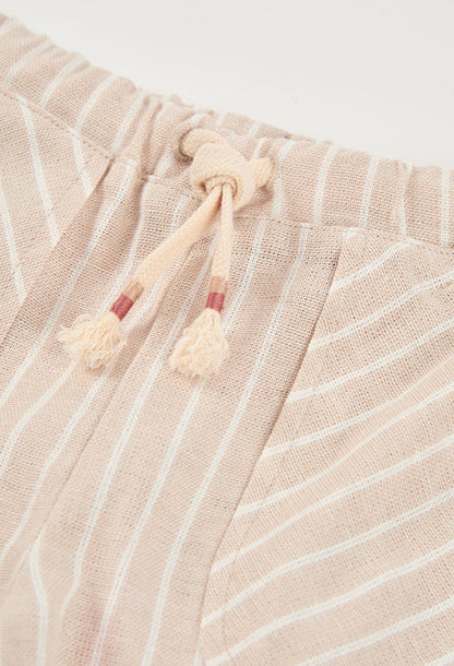 Bermudas lino listada de niña