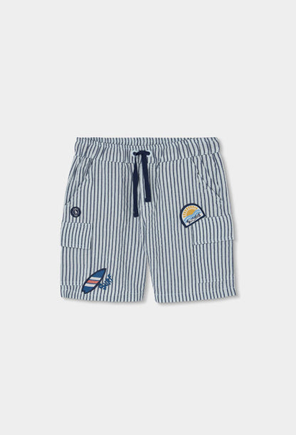 Bermudas popelín listadas de niño