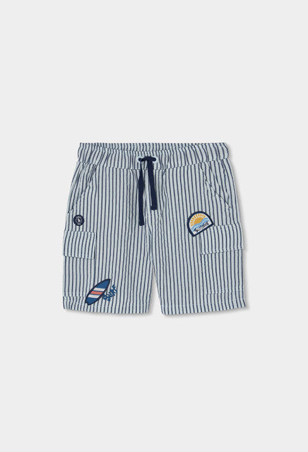 Bermudas popelín listadas de niño