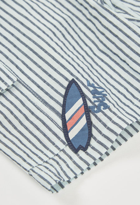 Bermudas popelín listadas de niño