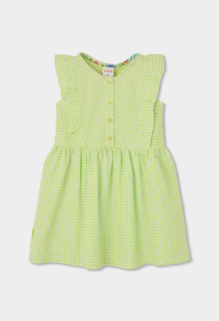 Vestido popelín cuadros de niña