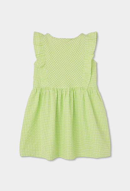 Vestido popelín cuadros de niña