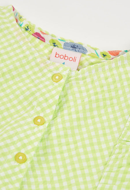 Vestido popelín cuadros de niña