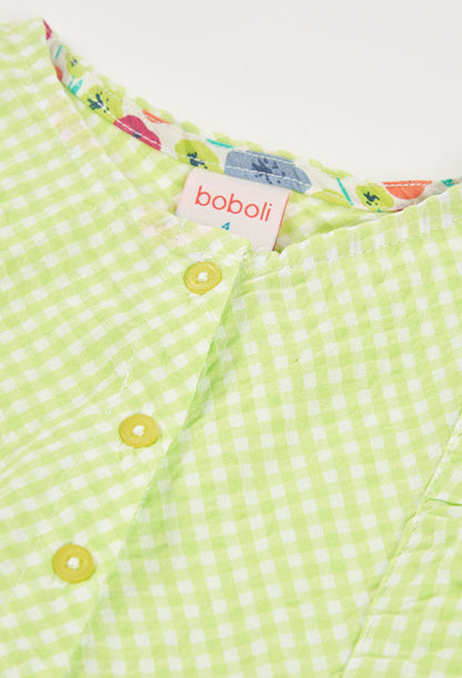 Vestido popelín cuadros de niña